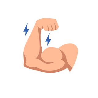 Icône représentant un bras musclé pour illustrer les bienfaits de la phycocyanine sur les performances sportives.