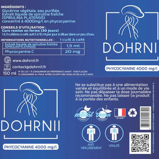 La phycocyanine liquide Dohrnii - Concentration de 4000mg/l en c-phycocyanine Dohrnii