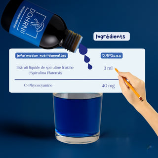 Phycocyanine liquide française 4000mg/L - Extraction à froid Dohrnii Dohrnii