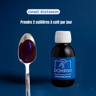 Phycocyanine liquide française 4000mg/L - Extraction à froid Dohrnii Dohrnii